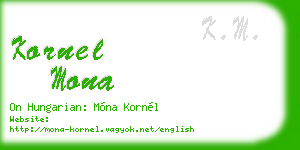 kornel mona business card